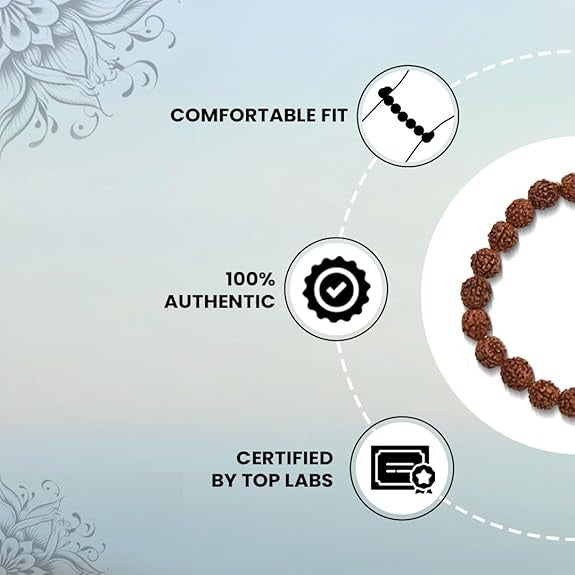 🕉️ 5 Mukhi Rudraksha Bracelet | Spiritual Essence of Focus & Growth