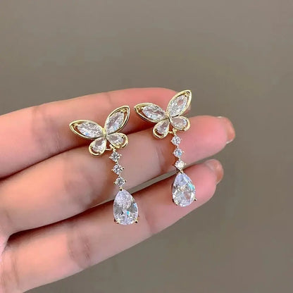 Butterfly Crytal Drop Earrings