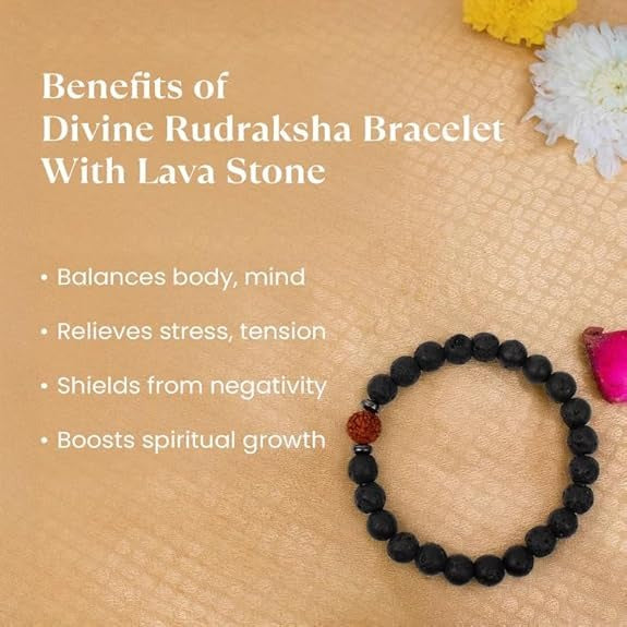 🔥 Divine Lava Rudraksha Bracelet | Power of Balance & Spiritual Strength