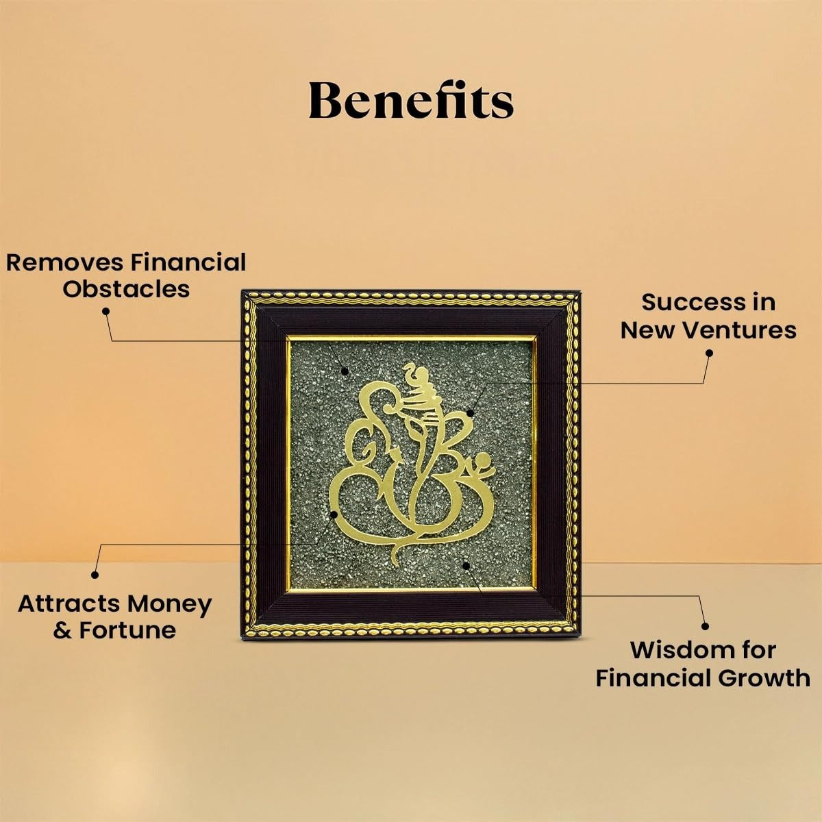 🪔 Ganesh Ji on Raw Pyrite Frame