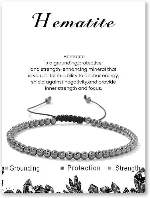 ⚫ Hematite Adjustable Anklet | Stone of Grounding, Focus & Protection