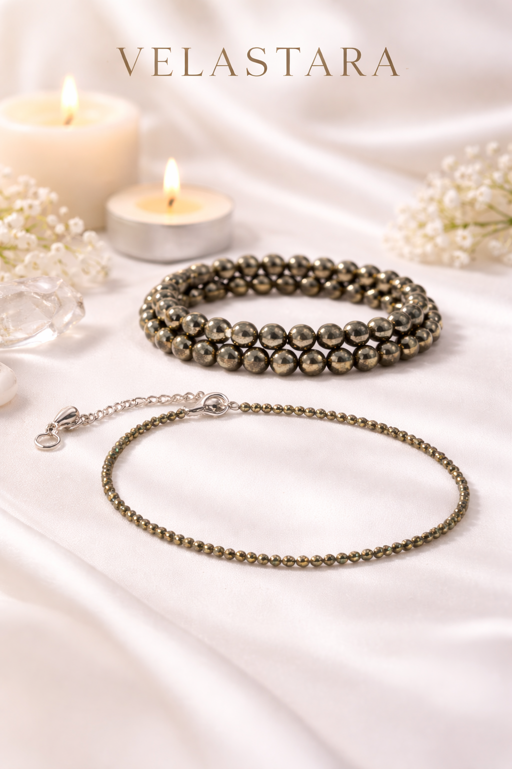 Pyrite Combo- Bracelet+Anklet
