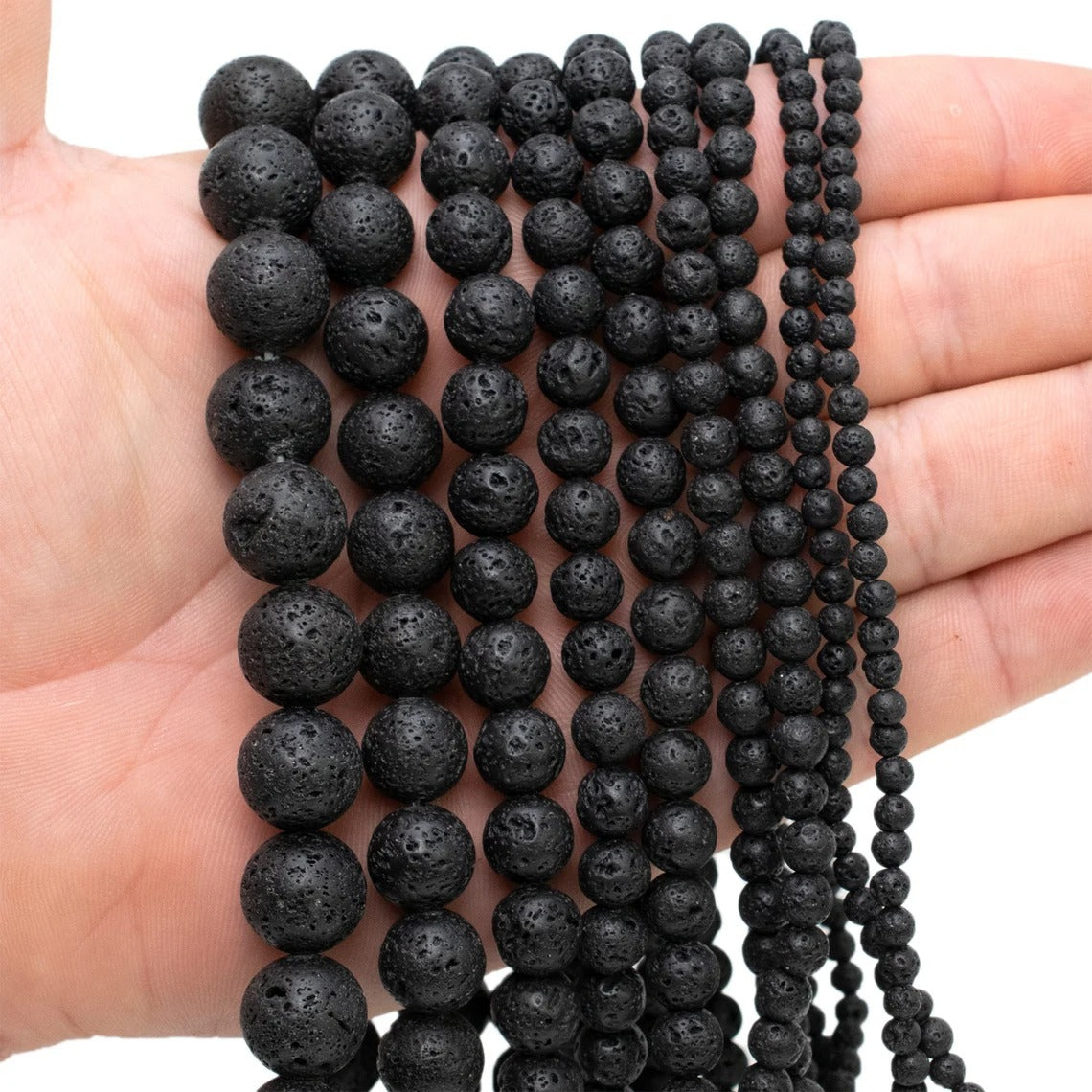 🖤 Lava Gemstone Beads Strand