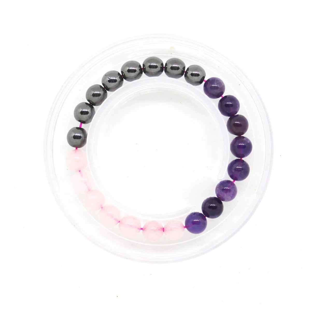 ♏ Scorpio Zodiac Bracelet – Amethyst • Hematite • Rose Quartz