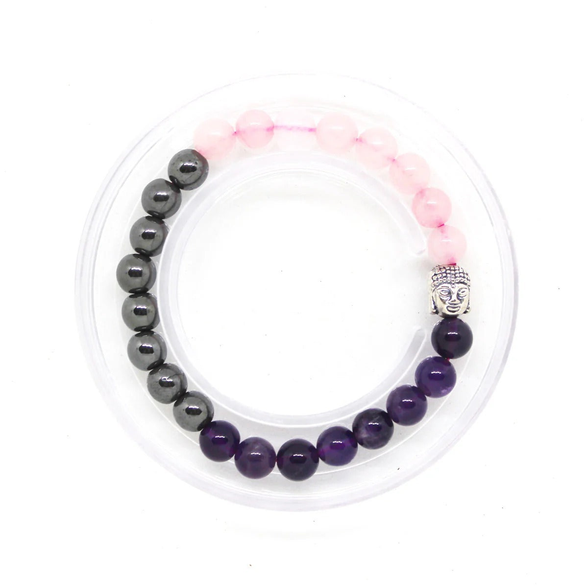 ♏ Scorpio Zodiac Bracelet – Amethyst • Hematite • Rose Quartz