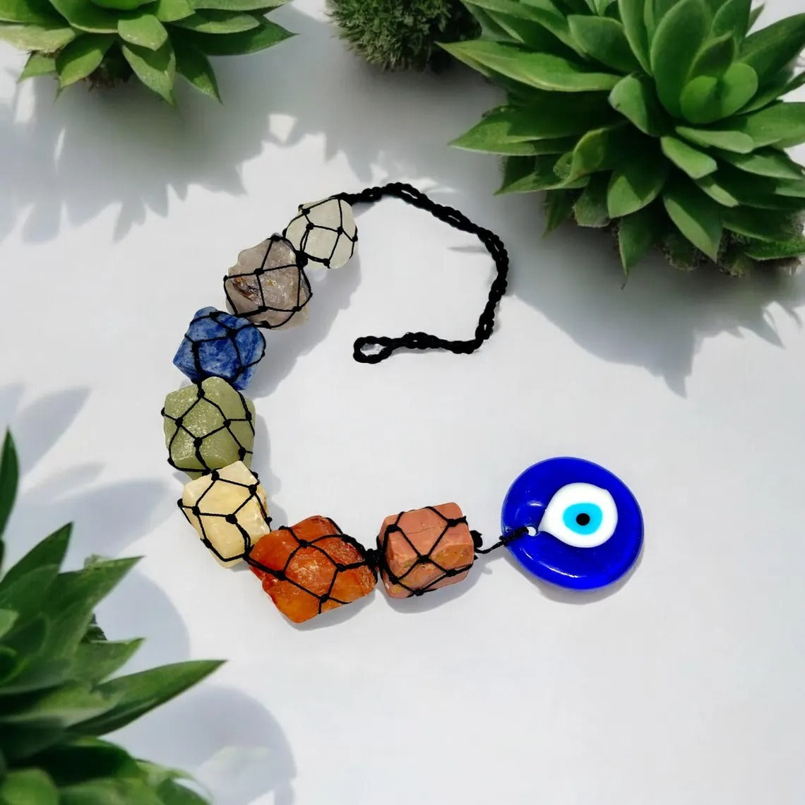 🧿 Seven Chakra with Evil Eye Hanger