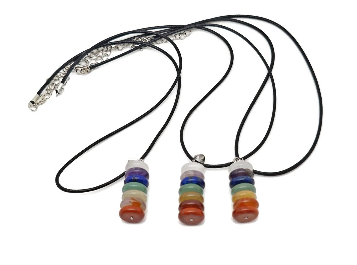 🌈 Seven Chakra Bonded Healing Pendant  Energy Balance & Spiritual Power