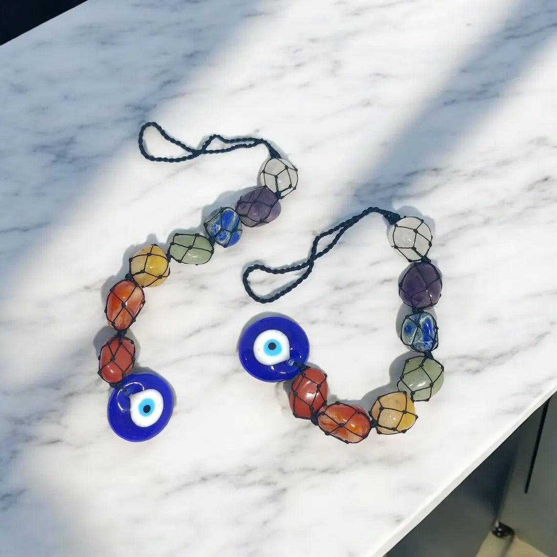 🧿 Seven Chakra with Evil Eye Hanger