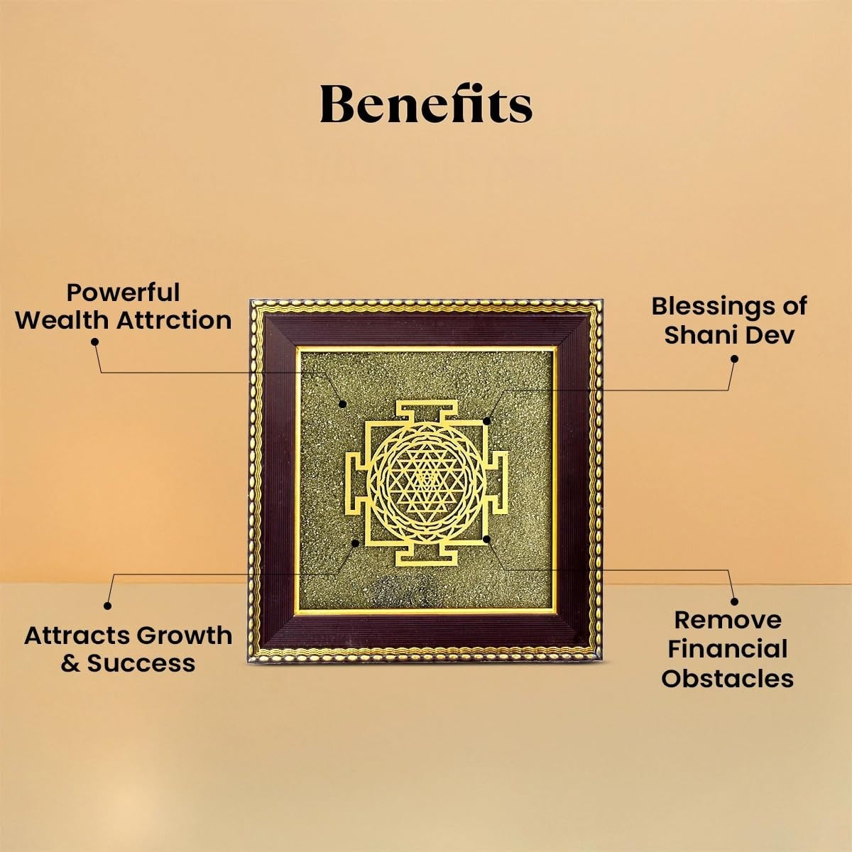 ✨ Shree Yantra on Raw Pyrite Frame