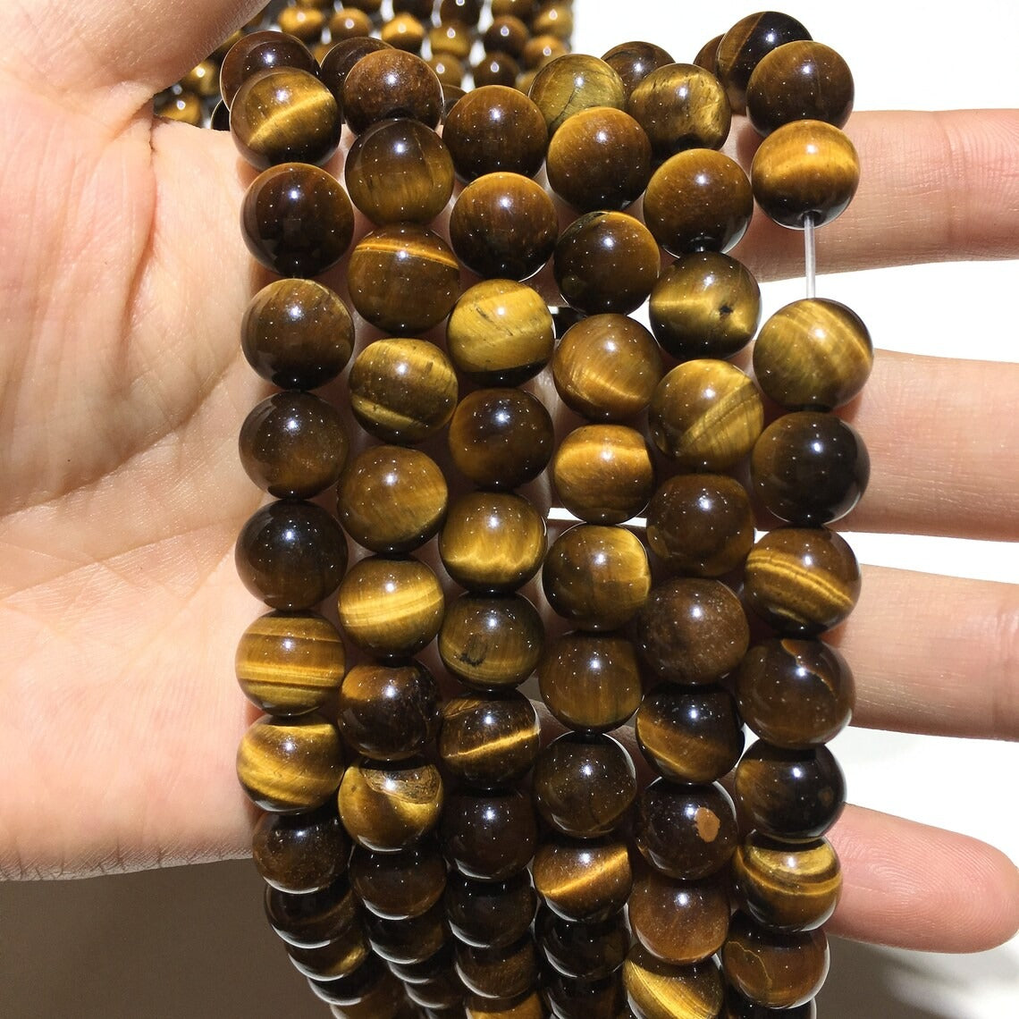 🐯 Tiger Eye Gemstone Beads Strand
