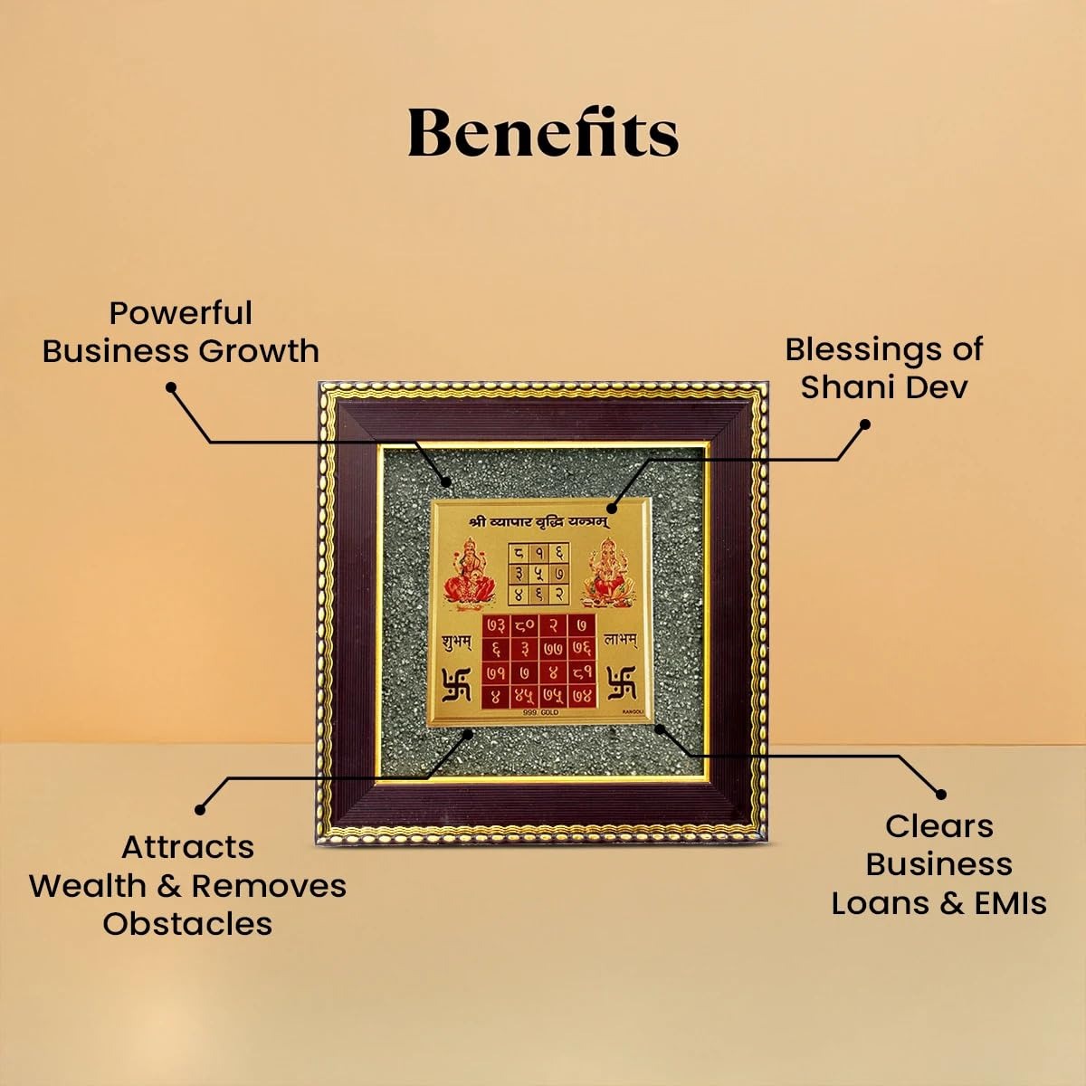 💼 Vyapar Vriddhi Yantra on Raw Pyrite Frame