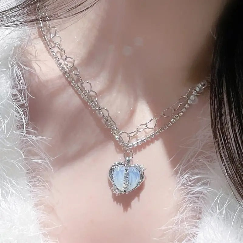 Frosted Heart Necklace