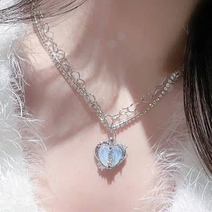 Frosted Heart Necklace