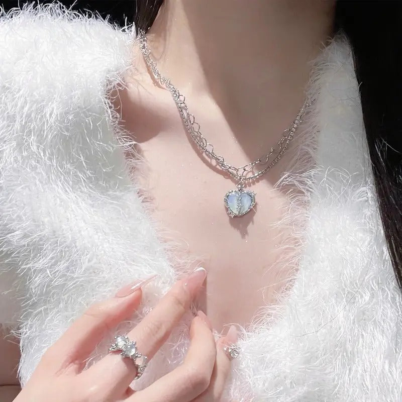 Frosted Heart Necklace