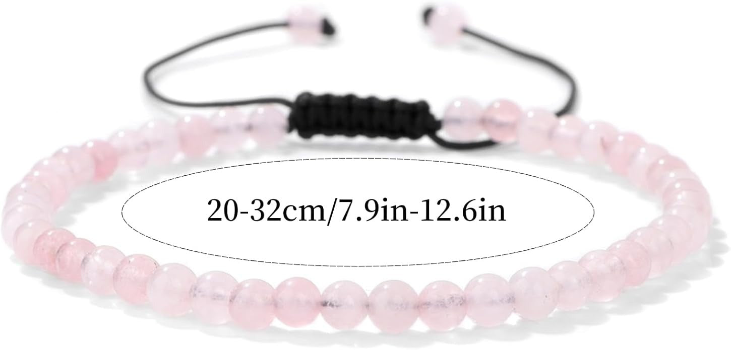 🌸 Rose Quartz Adjustable Anklet