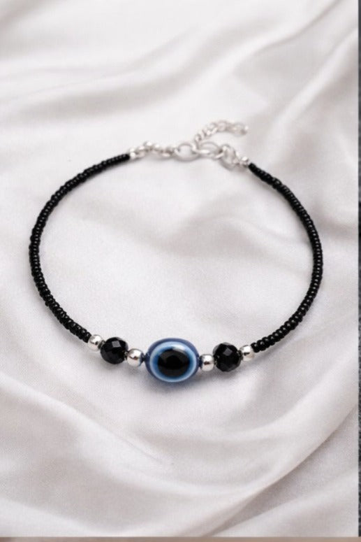 Evil Eye Black Beaded Bracelet