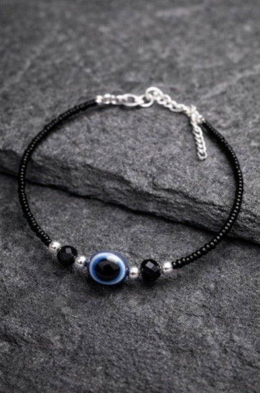 Evil Eye Black Beaded Bracelet