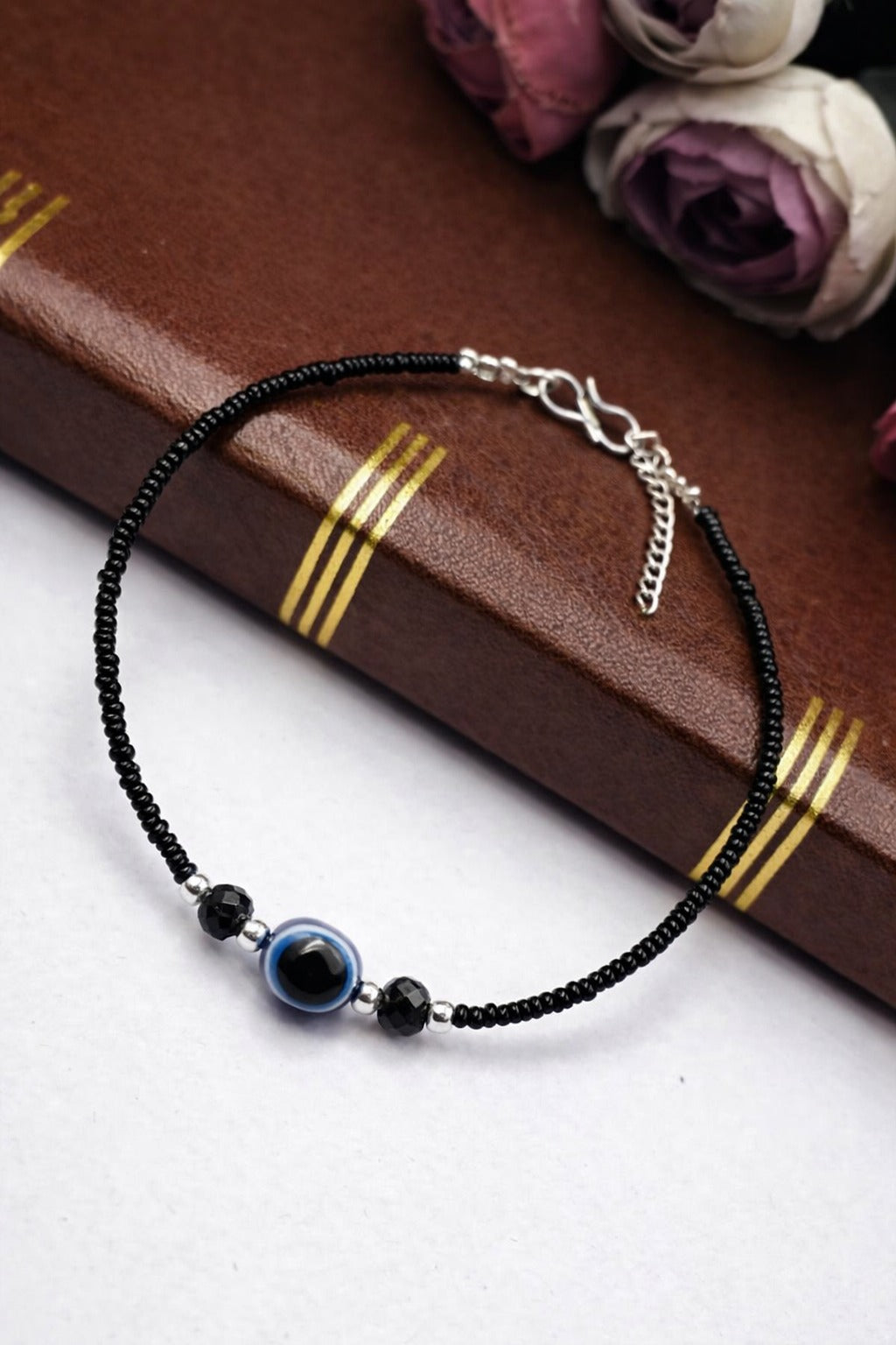 Evil Eye Black Beaded Bracelet